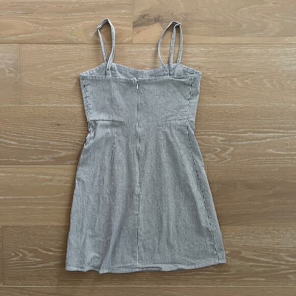 Brandy Melville Karla Striped Mini Dress Blue White One Size - Picture 2 of 3
